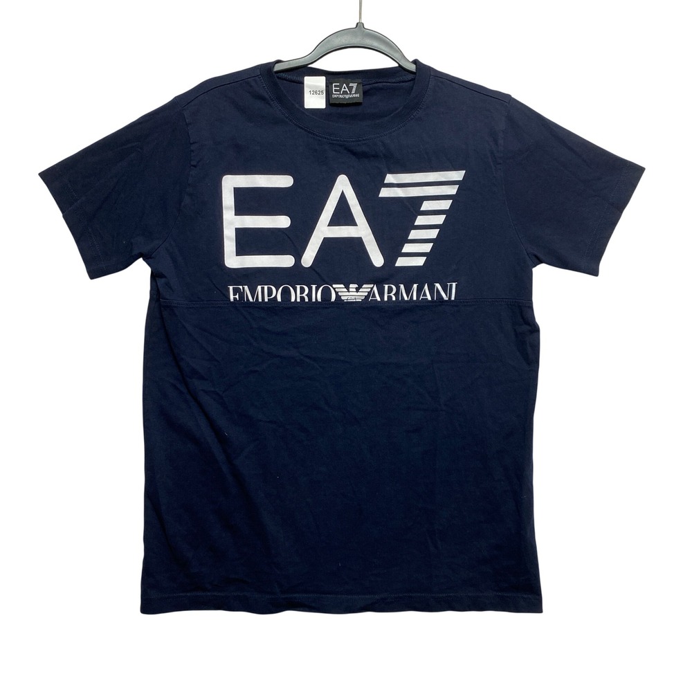 EA7 Emporio Armani T-Shirt Mens M Navy Blue Graphic Logo Athletic Tee